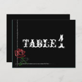 Gotische prikkeldraad en Roos Trouwtafel Nummer Briefkaart (Voorkant / Achterkant)