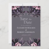 Gotische pruim bloem save the date kaart (Voorkant)