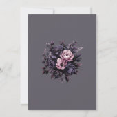 Gotische pruimen bloem bruiloft uitnodiging (Achterkant)