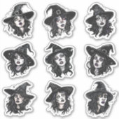 Gotische Punk Halloween Heks Sticker (Voorkant)