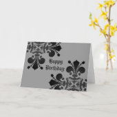 Gotische punk koninklijke fleur de lis damast zwar kaart (Gele Bloem)