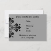 Gotische punk koninklijke fleur de lis rsvp zwart  (Achterkant)