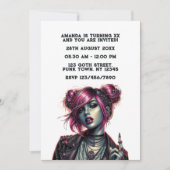 Gotische Punk meisje verjaardagsfeestje Kaart (Voorkant)