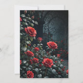 Gotische Quinceanera Dark Red Rose Garden & Raven Kaart (Achterkant)