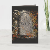 Gotische  R.I.P. grafsteen en herfstbladeren Kaart (Voorkant)
