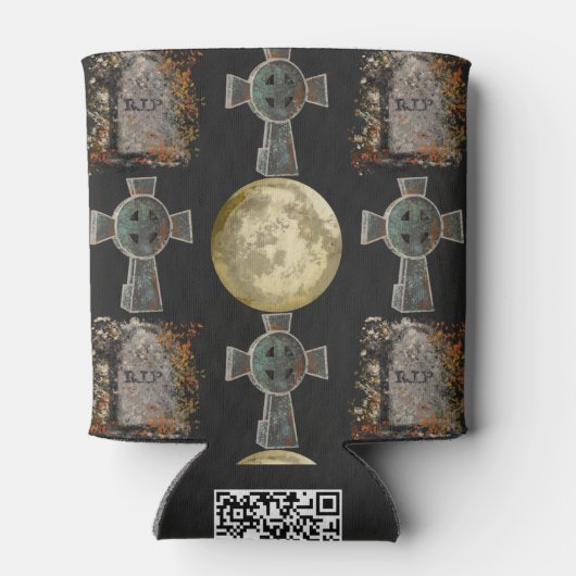 Gotische R.I.P. Hoofdsteen Keltisch Kruis Volle Ma Blikjeskoeler (Achterkant)