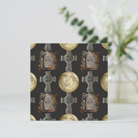 Gotische R.I.P. Hoofdsteen Keltisch Kruis Volle Ma Kaart (Staand voorkant)