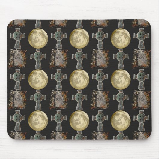 Gotische R.I.P. Hoofdsteen Keltisch Kruis Volle Ma Muismat (Voorkant)