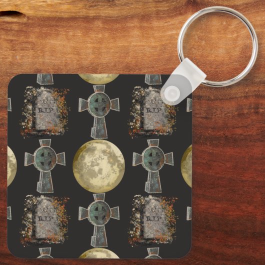 Gotische R.I.P. Hoofdsteen Keltisch Kruis Volle Ma Sleutelhanger (Achterkant)