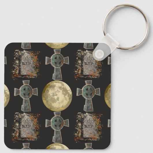 Gotische R.I.P. Hoofdsteen Keltisch Kruis Volle Ma Sleutelhanger (Achterkant)