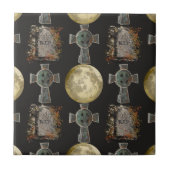 Gotische R.I.P. Hoofdsteen Keltisch Kruis Volle Ma Tegeltje (Voorkant)