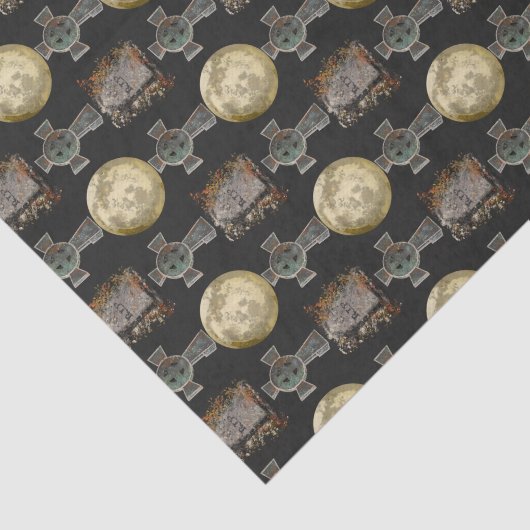 Gotische R.I.P. Hoofdsteen Keltisch Kruis Volle Ma Tissuepapier (Detail)