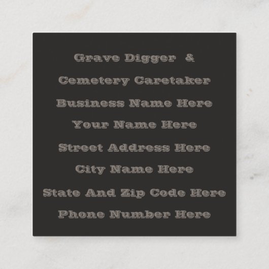 Gotische R.I.P. Hoofdsteen Keltisch Kruis Volle Ma Vierkante Visitekaartje (Achterkant)