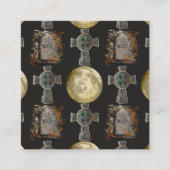 Gotische R.I.P. Hoofdsteen Keltisch Kruis Volle Ma Vierkante Visitekaartje (Voorkant)