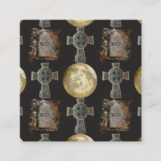 Gotische R.I.P. Hoofdsteen Keltisch Kruis Volle Ma Vierkante Visitekaartje (Voorkant)