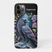 Gotische Raaf Bloemrijke Donkere Academische Stijl Case-Mate iPhone Case (Achterkant)