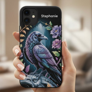 Gotische Raaf Bloemrijke Donkere Academische Stijl Case-Mate iPhone Case