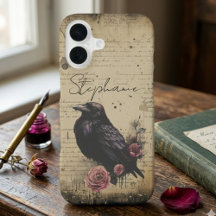 Gotische Raaf en Vintage Bloemschrift