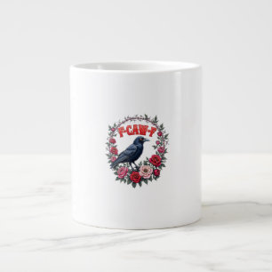 Gotische raaf grappige Halloween F kraai F vintage Grote Koffiekop