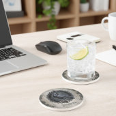 Gotische raaf met naam zandsteen onderzetter