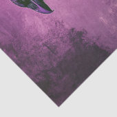 Gotische raaf op grafsteen met Paarse lucht Tissuepapier (Detail)