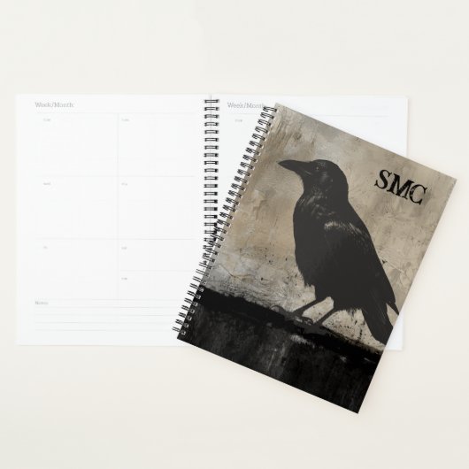 Gotische Raaf Planner met Monogram (Display)