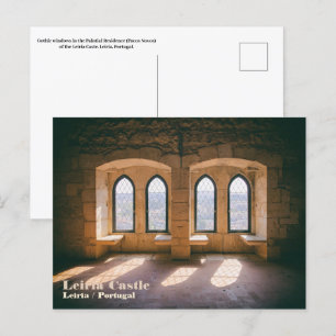 Gotische ramen in het Paleispaleis van Leiria Briefkaart