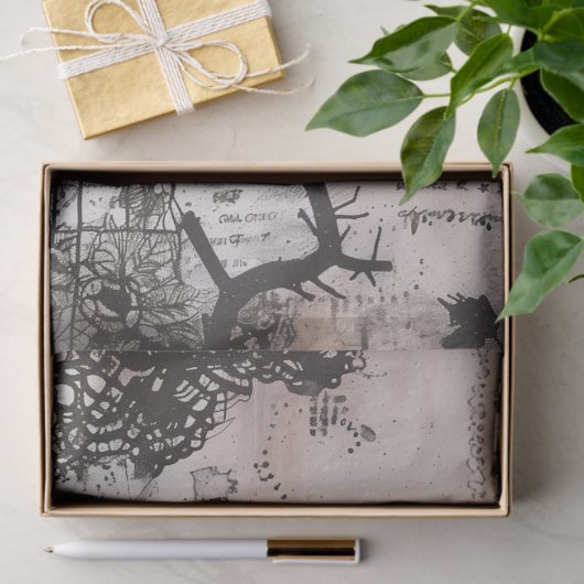  Gotische Raven Decoupage Tissuepapier (Geschenk)