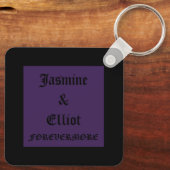 Gotische raven en zwart hart aangepast sleutelhanger (Achterkant)