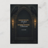 Gotische Raven kaarslicht boog bruiloft Informatiekaartje (Voorkant)