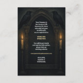 Gotische Raven kaarslicht boog bruiloft Informatiekaartje (Achterkant)