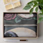 Gotische Raven met Schedel en Rozen Decoupage Tissuepapier (Geschenk)