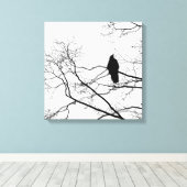 Gotische Raven op een Tree Branch Art Canvas (Insitu (Houten vloer))