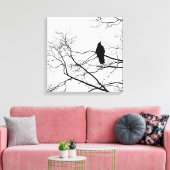 Gotische Raven op een Tree Branch Art Canvas (Insitu (Woonkamer))