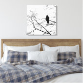 Gotische Raven op een Tree Branch Art Canvas (Insitu (Slaapkamer))