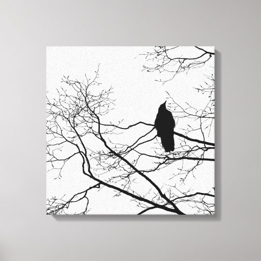 Gotische Raven op een Tree Branch Art Canvas (Voorkant)