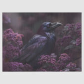 Gotische Raven Paarse Foliage Decoupage Tissuepapier (Voorkant)