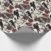  gotische raven, Rozen en boeken Cadeaupapier (Hoek)