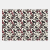  gotische raven, Rozen en boeken Inpakpapier Vel (Voorkant 2)