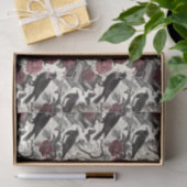 gotische raven, Rozen en boeken Tissuepapier (Geschenk)