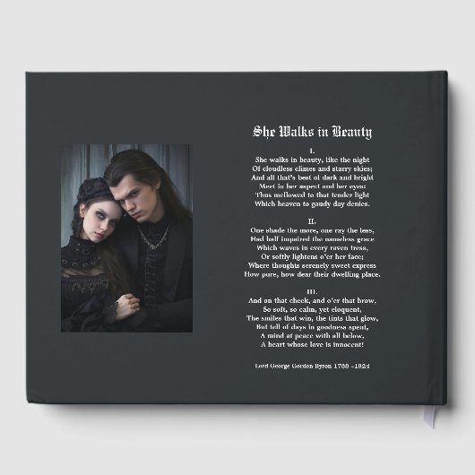 Gotische Raven Rozenhouten Bruiloft Gastenboek (Achterkant)