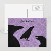 Gotische raven zwart en paarse briefkaart (Voorkant / Achterkant)