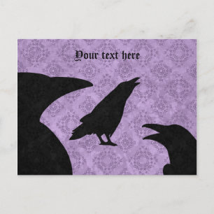 Gotische raven zwart en paarse briefkaart
