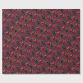  Gotische Ravens en Rozen Donkerrood Cadeaupapier (Vlak)