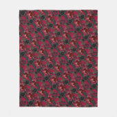  Gotische Ravens en Rozen Donkerrood Fleece Deken (Voorkant)
