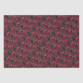 Gotische Ravens en Rozen Donkerrood Tissuepapier (Voorkant)