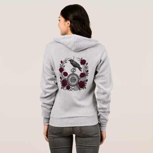 Gotische Raven's Klok Hoodie (Achterkant volledig)