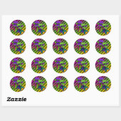 Gotische Regenboog Dead Head Skull & Cross Botten Ronde Sticker (Vel)