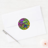 Gotische Regenboog Dead Head Skull & Cross Botten Ronde Sticker (Envelop)