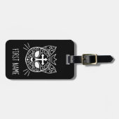 Gotische reissuiker schedel spooky kitty cat bagagelabel (Voorkant horizontaal)